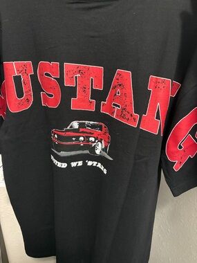Ford Black Tee with Red Mustang Graphic